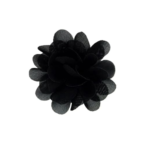 Chiffon Blumen 20 stücke Chiffon Stoff Blumen Diy Kopfbedeckungen Corsage Dekoration Nähen Kleidung Hüte Zubehör Blume Kopf(Black) von Ayztantine