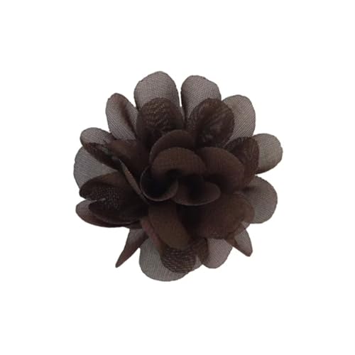 Chiffon Blumen 20 stücke Chiffon Stoff Blumen Diy Kopfbedeckungen Corsage Dekoration Nähen Kleidung Hüte Zubehör Blume Kopf(Coffee) von Ayztantine