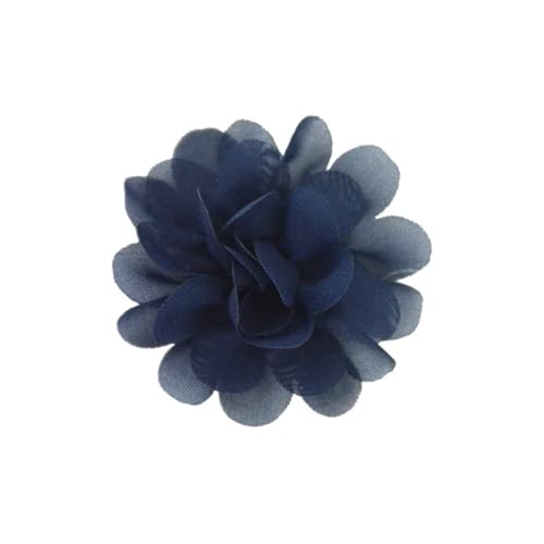 Chiffon Blumen 20 stücke Chiffon Stoff Blumen Diy Kopfbedeckungen Corsage Dekoration Nähen Kleidung Hüte Zubehör Blume Kopf(Dark Blue) von Ayztantine