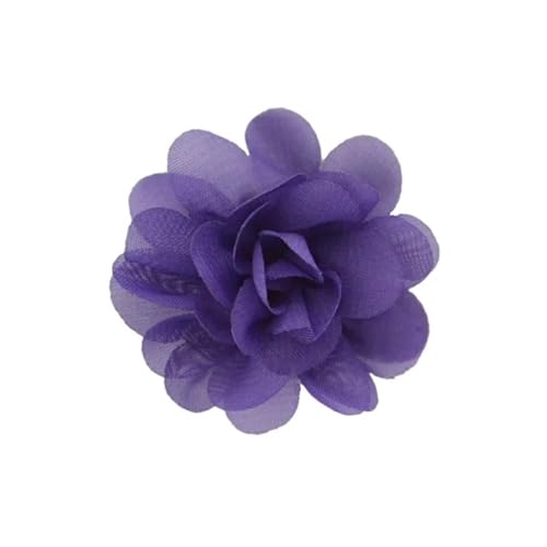 Chiffon Blumen 20 stücke Chiffon Stoff Blumen Diy Kopfbedeckungen Corsage Dekoration Nähen Kleidung Hüte Zubehör Blume Kopf(Dark Purple) von Ayztantine