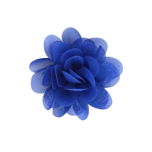 Chiffon Blumen 20 stücke Chiffon Stoff Blumen Diy Kopfbedeckungen Corsage Dekoration Nähen Kleidung Hüte Zubehör Blume Kopf(Deep Blue) von Ayztantine
