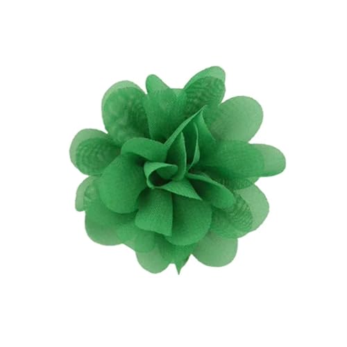 Chiffon Blumen 20 stücke Chiffon Stoff Blumen Diy Kopfbedeckungen Corsage Dekoration Nähen Kleidung Hüte Zubehör Blume Kopf(Grass Green) von Ayztantine