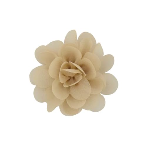 Chiffon Blumen 20 stücke Chiffon Stoff Blumen Diy Kopfbedeckungen Corsage Dekoration Nähen Kleidung Hüte Zubehör Blume Kopf(Khaki) von Ayztantine