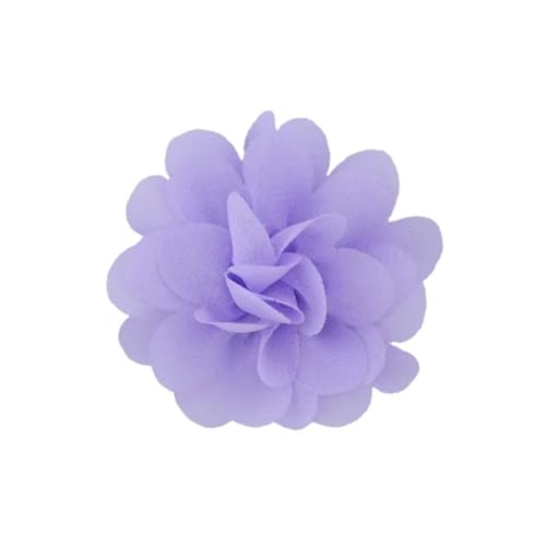 Chiffon Blumen 20 stücke Chiffon Stoff Blumen Diy Kopfbedeckungen Corsage Dekoration Nähen Kleidung Hüte Zubehör Blume Kopf(Lavender) von Ayztantine