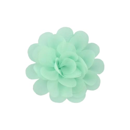 Chiffon Blumen 20 stücke Chiffon Stoff Blumen Diy Kopfbedeckungen Corsage Dekoration Nähen Kleidung Hüte Zubehör Blume Kopf(Light Green) von Ayztantine