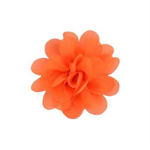 Chiffon Blumen 20 stücke Chiffon Stoff Blumen Diy Kopfbedeckungen Corsage Dekoration Nähen Kleidung Hüte Zubehör Blume Kopf(Orange) von Ayztantine