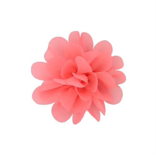 Chiffon Blumen 20 stücke Chiffon Stoff Blumen Diy Kopfbedeckungen Corsage Dekoration Nähen Kleidung Hüte Zubehör Blume Kopf(Orange Pink) von Ayztantine