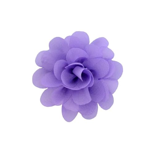 Chiffon Blumen 20 stücke Chiffon Stoff Blumen Diy Kopfbedeckungen Corsage Dekoration Nähen Kleidung Hüte Zubehör Blume Kopf(Purple) von Ayztantine