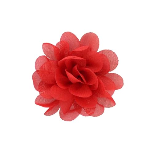 Chiffon Blumen 20 stücke Chiffon Stoff Blumen Diy Kopfbedeckungen Corsage Dekoration Nähen Kleidung Hüte Zubehör Blume Kopf(Red) von Ayztantine