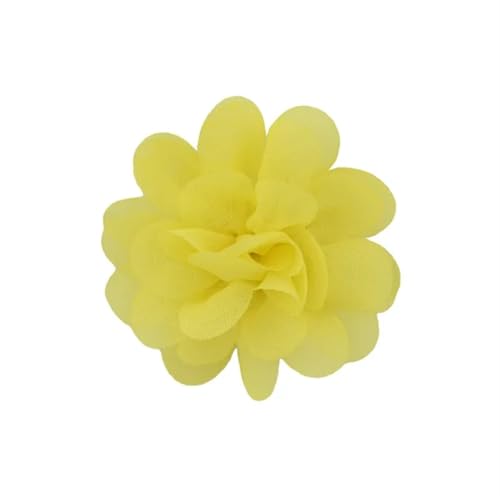 Chiffon Blumen 20 stücke Chiffon Stoff Blumen Diy Kopfbedeckungen Corsage Dekoration Nähen Kleidung Hüte Zubehör Blume Kopf(Yellow) von Ayztantine
