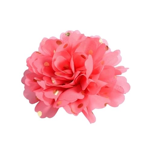 Chiffon Blumen 30 STK 10 cm große dekorative Chiffonblumen zur Hochzeitsverschönerung, Stoffblumen mit goldenen Punkten for Fest- und Partybedarf(B) von Ayztantine