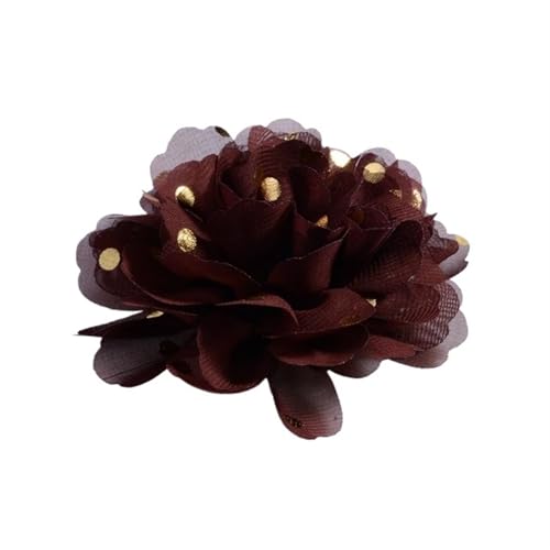 Chiffon Blumen 30 STK 10 cm große dekorative Chiffonblumen zur Hochzeitsverschönerung, Stoffblumen mit goldenen Punkten for Fest- und Partybedarf(C) von Ayztantine