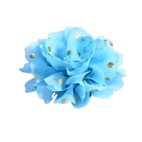 Chiffon Blumen 30 STK 10 cm große dekorative Chiffonblumen zur Hochzeitsverschönerung, Stoffblumen mit goldenen Punkten for Fest- und Partybedarf(D) von Ayztantine