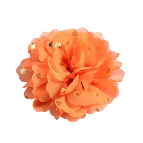 Chiffon Blumen 30 STK 10 cm große dekorative Chiffonblumen zur Hochzeitsverschönerung, Stoffblumen mit goldenen Punkten for Fest- und Partybedarf(F) von Ayztantine
