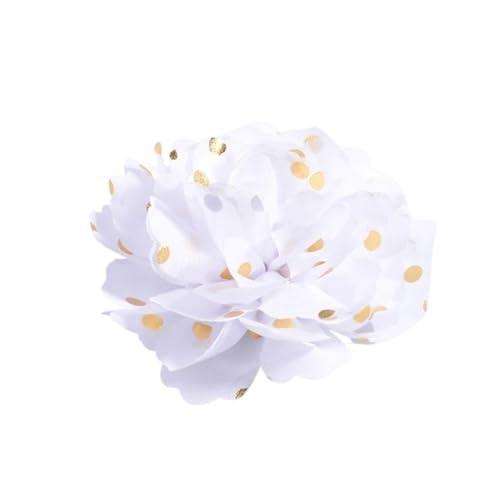 Chiffon Blumen 30 STK 10 cm große dekorative Chiffonblumen zur Hochzeitsverschönerung, Stoffblumen mit goldenen Punkten for Fest- und Partybedarf(L) von Ayztantine