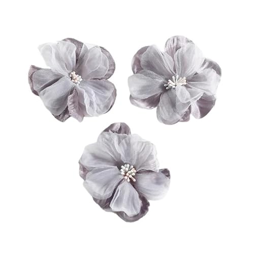 Chiffon Blumen 5/10 Stücke Weichen Chiffon Blumen Kopf DIY Hochzeit Brautkleid Nähen Mädchen Haarnadel Dekoration Zubehör for Handarbeiten Handwerk(2,5Pcs) von Ayztantine
