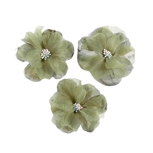 Chiffon Blumen 5/10 Stücke Weichen Chiffon Blumen Kopf DIY Hochzeit Brautkleid Nähen Mädchen Haarnadel Dekoration Zubehör for Handarbeiten Handwerk(3,5Pcs) von Ayztantine