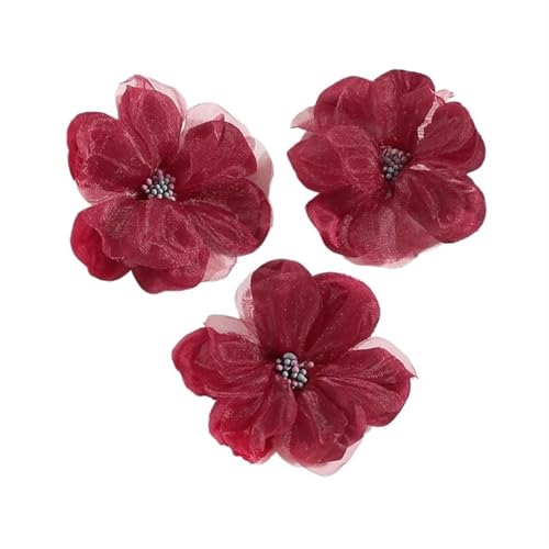 Chiffon Blumen 5/10 Stücke Weichen Chiffon Blumen Kopf DIY Hochzeit Brautkleid Nähen Mädchen Haarnadel Dekoration Zubehör for Handarbeiten Handwerk(7,5Pcs) von Ayztantine