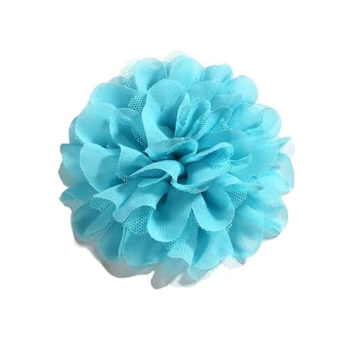 Chiffon Blumen 5 STÜCKE 11 CM Spitzenbesatz Patch Applikation Stoff Künstliche Blumen Hochzeitskleid Chiffon Blume Braut Haar Schleier Kleidung Dekoration(Blue) von Ayztantine