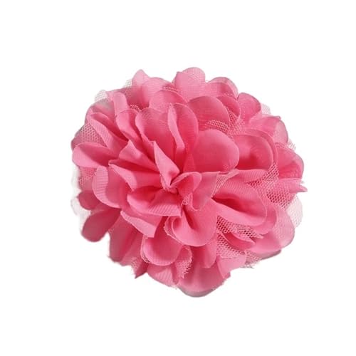 Chiffon Blumen 5 STÜCKE 11 CM Spitzenbesatz Patch Applikation Stoff Künstliche Blumen Hochzeitskleid Chiffon Blume Braut Haar Schleier Kleidung Dekoration(Deep Pink) von Ayztantine