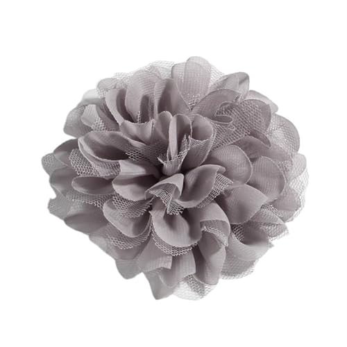 Chiffon Blumen 5 STÜCKE 11 CM Spitzenbesatz Patch Applikation Stoff Künstliche Blumen Hochzeitskleid Chiffon Blume Braut Haar Schleier Kleidung Dekoration(Gray) von Ayztantine