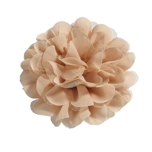 Chiffon Blumen 5 STÜCKE 11 CM Spitzenbesatz Patch Applikation Stoff Künstliche Blumen Hochzeitskleid Chiffon Blume Braut Haar Schleier Kleidung Dekoration(Khaki) von Ayztantine