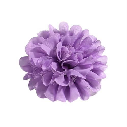 Chiffon Blumen 5 STÜCKE 11 CM Spitzenbesatz Patch Applikation Stoff Künstliche Blumen Hochzeitskleid Chiffon Blume Braut Haar Schleier Kleidung Dekoration(Lavender) von Ayztantine