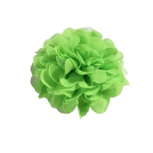Chiffon Blumen 5 STÜCKE 11 CM Spitzenbesatz Patch Applikation Stoff Künstliche Blumen Hochzeitskleid Chiffon Blume Braut Haar Schleier Kleidung Dekoration(Lime) von Ayztantine