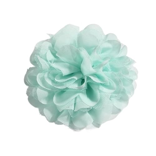 Chiffon Blumen 5 STÜCKE 11 CM Spitzenbesatz Patch Applikation Stoff Künstliche Blumen Hochzeitskleid Chiffon Blume Braut Haar Schleier Kleidung Dekoration(Mint) von Ayztantine