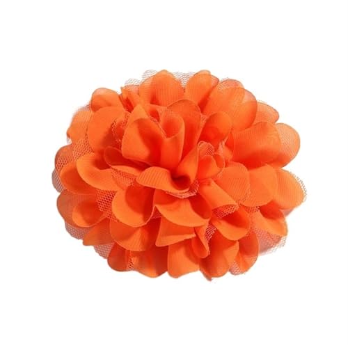 Chiffon Blumen 5 STÜCKE 11 CM Spitzenbesatz Patch Applikation Stoff Künstliche Blumen Hochzeitskleid Chiffon Blume Braut Haar Schleier Kleidung Dekoration(Orange) von Ayztantine