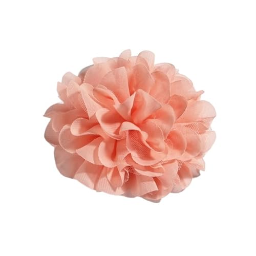 Chiffon Blumen 5 STÜCKE 11 CM Spitzenbesatz Patch Applikation Stoff Künstliche Blumen Hochzeitskleid Chiffon Blume Braut Haar Schleier Kleidung Dekoration(Peach) von Ayztantine