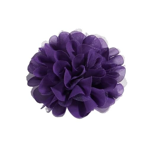Chiffon Blumen 5 STÜCKE 11 CM Spitzenbesatz Patch Applikation Stoff Künstliche Blumen Hochzeitskleid Chiffon Blume Braut Haar Schleier Kleidung Dekoration(Purple) von Ayztantine