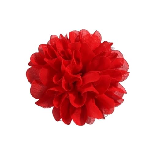 Chiffon Blumen 5 STÜCKE 11 CM Spitzenbesatz Patch Applikation Stoff Künstliche Blumen Hochzeitskleid Chiffon Blume Braut Haar Schleier Kleidung Dekoration(Red) von Ayztantine