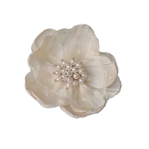 Chiffon Blumen 5 STÜCKE 7, CM Chiffon Stoff Blume Hochzeit Kleid Rock Hause Hut Dekoration DIY Haar-accessoires(Beige) von Ayztantine