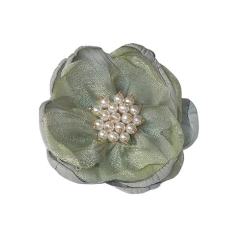 Chiffon Blumen 5 STÜCKE 7, CM Chiffon Stoff Blume Hochzeit Kleid Rock Hause Hut Dekoration DIY Haar-accessoires(Green) von Ayztantine