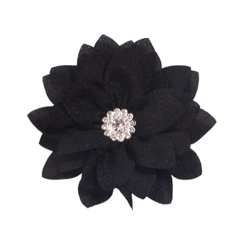 Chiffon Blumen 5 Stücke 8, cm Künstliche Blumen for Hochzeit Kleid Hüte Chiffon Stoff Blume for Stirnband Brosche DIY Home Decor(Black) von Ayztantine