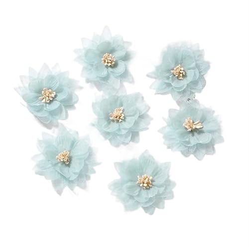 Chiffon Blumen 5 Stücke Chiffon Blumen Kopf Künstliche for Wohnkultur Ehe Hochzeit Dekoration Braut Girlande Zubehör(Blue,5PCs) von Ayztantine