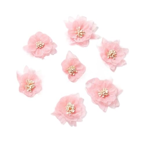 Chiffon Blumen 5 Stücke Chiffon Blumen Kopf Künstliche for Wohnkultur Ehe Hochzeit Dekoration Braut Girlande Zubehör(Pink,5PCs) von Ayztantine