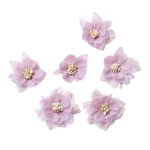 Chiffon Blumen 5 Stücke Chiffon Blumen Kopf Künstliche for Wohnkultur Ehe Hochzeit Dekoration Braut Girlande Zubehör(Purple,10Pcs) von Ayztantine