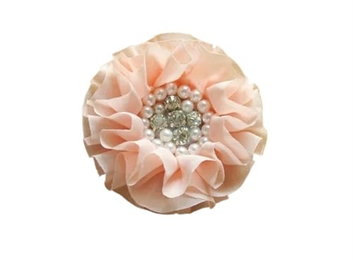 Chiffon Blumen 5 stücke 10CM Chiffon Blume Künstliche Blumen for Mädchen Haar Zubehör Stoff(Peach) von Ayztantine