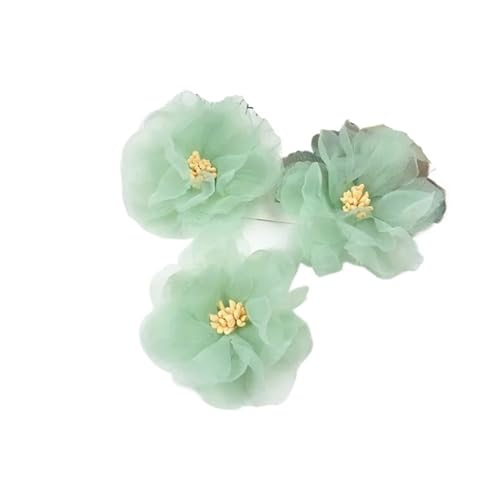 Chiffon Blumen 5PCs Weiche Chiffon Künstliche Blumen DIY Nähen for Handwerk Rose Stoff Blume for Handarbeiten Hochzeit Home Decor Zubehör(Green) von Ayztantine