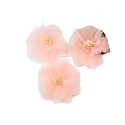 Chiffon Blumen 5PCs Weiche Chiffon Künstliche Blumen DIY Nähen for Handwerk Rose Stoff Blume for Handarbeiten Hochzeit Home Decor Zubehör(Tender powder) von Ayztantine