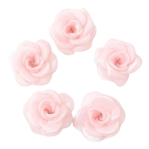 Chiffon Blumen 5Pcs Chiffon Stoff Blume for Home Zimmer Hochzeit Künstliche Blumen for Kleid Dekorationen(Pink,2Pcs) von Ayztantine