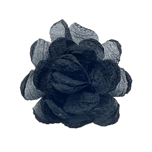 Chiffon Blumen Handgemachte Chiffon Blume Hochzeit Kleidung Dekor DIY Herstellung Zubehör Seide Köpfe Wand Dekoration(Black) von Ayztantine
