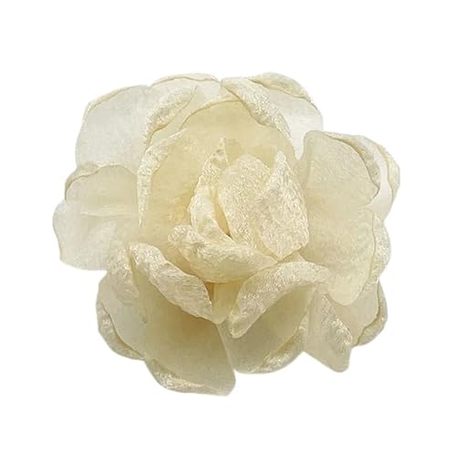 Chiffon Blumen Handgemachte Chiffon Blume Hochzeit Kleidung Dekor DIY Herstellung Zubehör Seide Köpfe Wand Dekoration(Cream) von Ayztantine