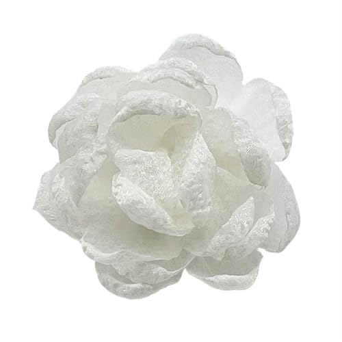 Chiffon Blumen Handgemachte Chiffon Blume Hochzeit Kleidung Dekor DIY Herstellung Zubehör Seide Köpfe Wand Dekoration(White) von Ayztantine