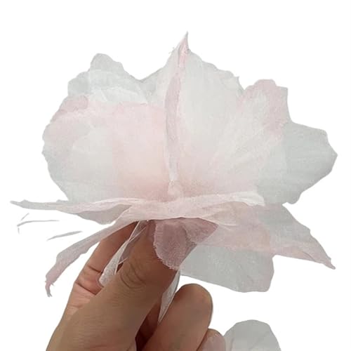 Chiffon Blumen Simulierte Blume 3D Spitze Kopf Hause Hintergrund Wand Kleidung Schuhe Hüte Kleid Dekoration Chiffon Zubehör(6,20pcs) von Ayztantine