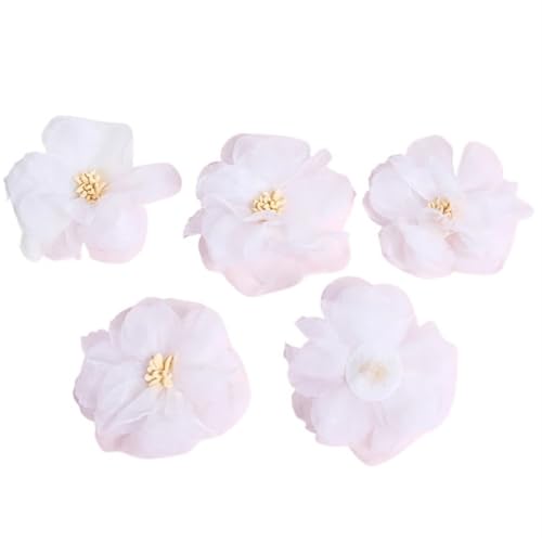 Chiffon Blumen Weiße künstliche Blume Kopf Chiffon gefälschte Blumen Home Decor Hochzeit Dekoration DIY Kranz Handwerk(09) von Ayztantine