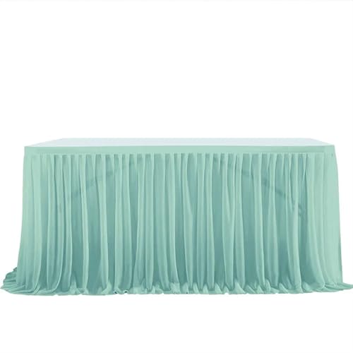 Tischdecke Hochzeit Party Tisch Rock Geburtstag Plissee Dessert Tischdecke Abdeckung Hochzeit Tisch Sockel Home Tisch Dekor für Partys Veranstaltungen, Hochzeiten, Bankette(Blue-green,12FT L4.26mXH0.7 Tischdecke Hochzeit Party Tisch Rock Geburtstag Plissee Dessert Tischdecke Abdeckung Hochzeit Tisch Sockel Home Tisch Dekor für Partys Veranstaltungen, Hochzeiten, Bankette(Blue-green,12FT L4.26mXH0.7 von Ayztantine
