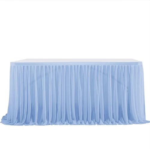 Tischdecke Hochzeit Party Tisch Rock Geburtstag Plissee Dessert Tischdecke Abdeckung Hochzeit Tisch Sockel Home Tisch Dekor für Partys Veranstaltungen, Hochzeiten, Bankette(Sky blue,12FT L4.26mXH0.75m Tischdecke Hochzeit Party Tisch Rock Geburtstag Plissee Dessert Tischdecke Abdeckung Hochzeit Tisch Sockel Home Tisch Dekor für Partys Veranstaltungen, Hochzeiten, Bankette(Sky blue,12FT L4.26mXH0.75m von Ayztantine